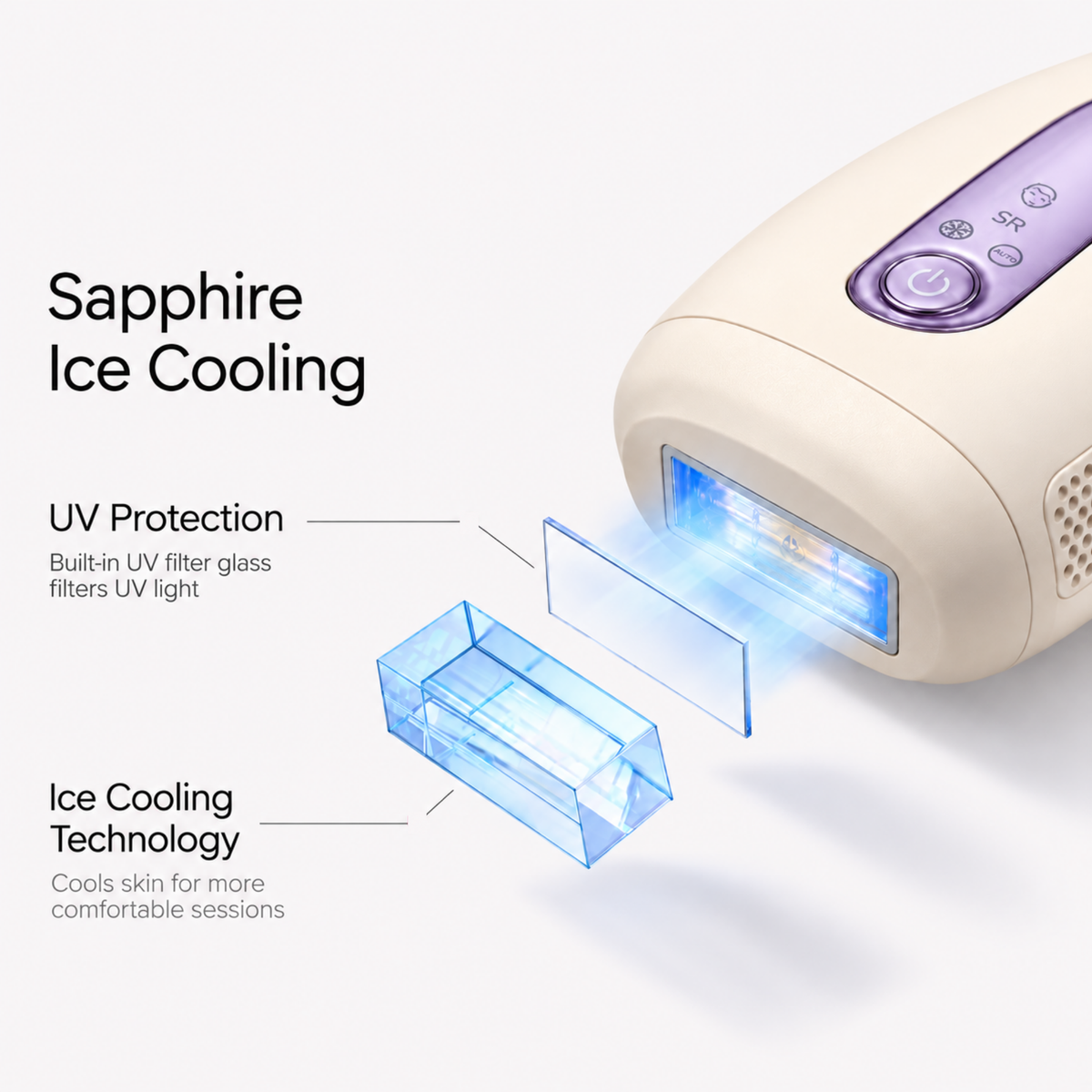 VAVAME Comfort 2.0 Sapphire Ice Coooling IPL Hair Removal Device