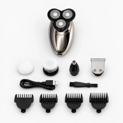 VAVAME women’s electric shaver with all included heads, trimmers, combs and accessories